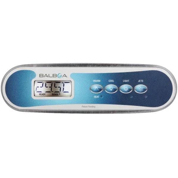 Närbild på Balboa Panel TP-400W kabelkontakt med fyra stift, vinklad grå kontakthus mot vit bakgrund.