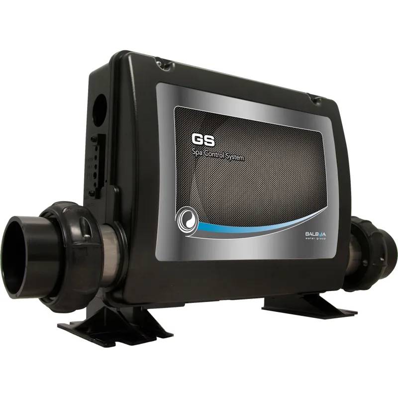 Balboa GS523DZ styrbox till spabad, svart låda med anslutningar för slangar och etikett med GS Spa Control System.
