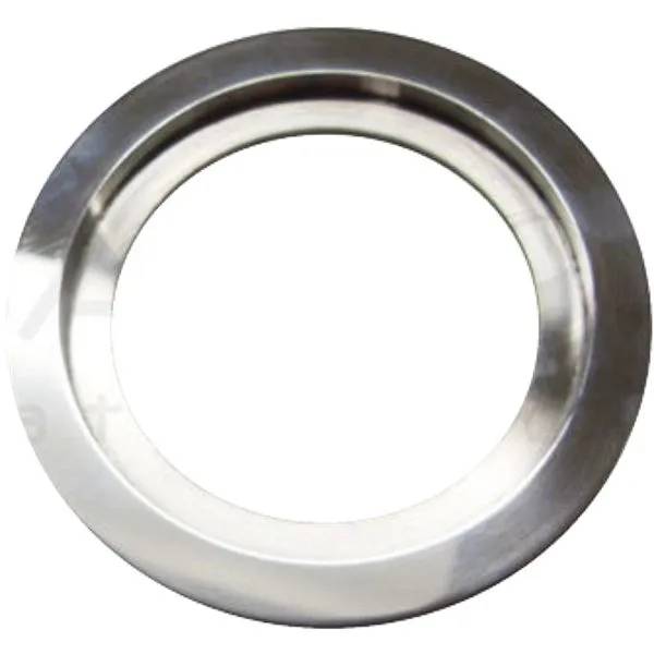 Slimline Ring Jet 6" i borstat rostfritt stål, rund infattningsring mot vit bakgrund.