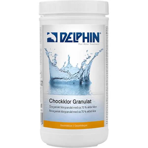 Vit hink med Delphin Chockklor Granulat