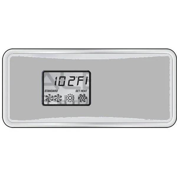 Balboa Panel VL801D touchpanel med LCD-display som visar 102°F, standardläge och värmeinställning.